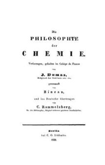 Die philosophie der chemie : Vorlesungen