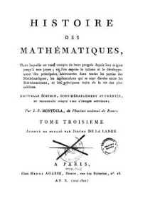 Histoire des Mathématiques. Tome troisieme
