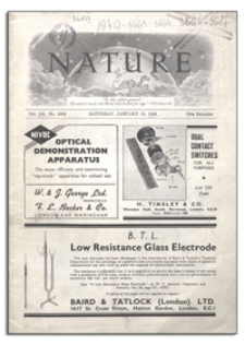 Nature : a Weekly Journal of Science. Volume 145, 1940 January 13, No. 3663