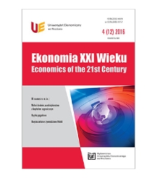 Spis treści [Ekonomia XXI Wieku = Economics of the 21st Century, 2016, Nr 4 (12)]