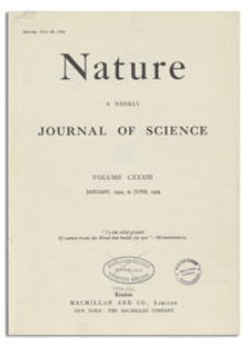 Nature : a Weekly Journal of Science. Volume 133, 1934 January 6, No. 3349