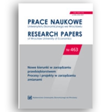 Spis treści [Prace Naukowe Uniwersytetu Ekonomicznego we Wrocławiu = Research Papers of Wrocław University of Economics; 2017; Nr 463]