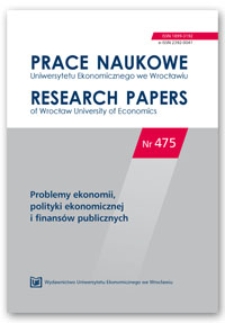 Spis treści [Prace Naukowe Uniwersytetu Ekonomicznego we Wrocławiu = Research Papers of Wrocław University of Economics; 2017; Nr 475]