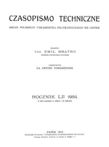 Czasopismo Techniczne. R. 52, 25 kwietnia 1934, Nr 8