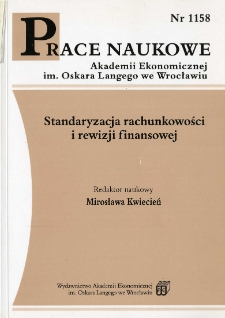 Prace Naukowe Akademii Ekonomicznej im. Oskara Langego we Wrocławiu, 2007, Nr 1158