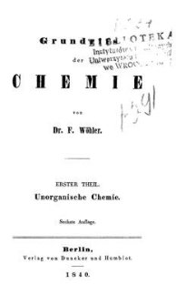 Grundriss der Chemie. 1 theil, Unorganische Chemie