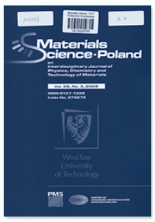 Materials Science-Poland : An Interdisciplinary Journal of Physics, Chemistry and Technology of Materials, Vol. 26, 2008, nr 3