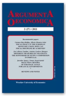 Spis treści [Argumenta Oeconomica, 2011, Nr 2 (27)]