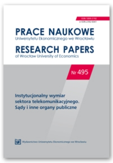 Spis treści [Prace Naukowe Uniwersytetu Ekonomicznego we Wrocławiu = Research Papers of Wrocław University of Economics; 2017; Nr 495]