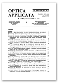 Contents [Optica Applicata, Vol. 29, 1999, nr 1-2]