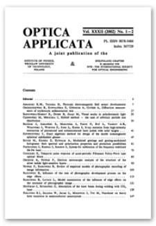 Contents [Optica Applicata, Vol. 32, 2002, nr 1-2]
