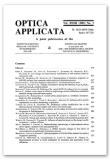 Contents [Optica Applicata, Vol. 32, 2002, nr 3]