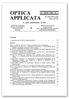 Contents [Optica Applicata, Vol. 32, 2002, nr 4]