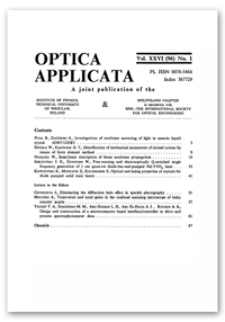 Contents [Optica Applicata, Vol. 26, 1996, nr 1]