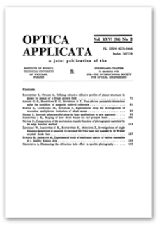 Contents [Optica Applicata, Vol. 26, 1996, nr 2]