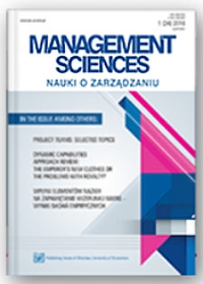 Spis treści [Management Sciences = Nauki o Zarządzaniu, 2018, vol. 23, no. 1]