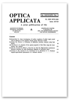 Contents [Optica Applicata, Vol. 27, 1997, nr 2]