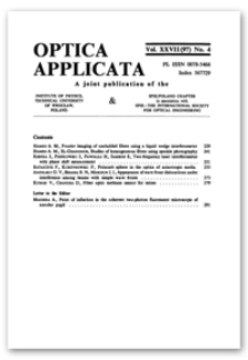 Contents [Optica Applicata, Vol. 27, 1997, nr 4]