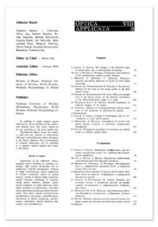 Contents [Optica Applicata, Vol. 8, 1978, nr 3]