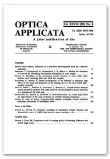 Contents [Optica Applicata, Vol. 28, 1998, nr 2]