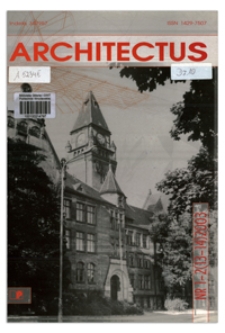 Spis treści [Architectus : Pismo Wydziału Architektury Politechniki Wrocławskiej, 2003, nr 1-2 (13-14)]