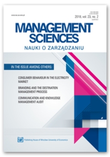 Spis treści [Management Sciences = Nauki o Zarządzaniu, 2018, vol. 23, no. 2]