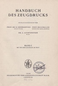 Handbuch des Zeugdrucks. Band 1
