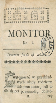 Monitor Warszawski. R.1765 Nr 1