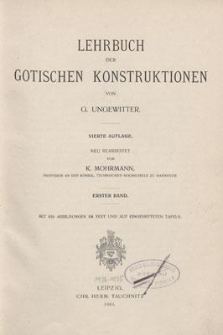Lehrbuch der gotischen Konstruktionen. Band 1