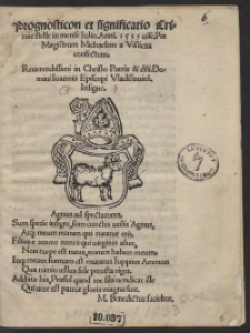 Prognosticon et significatio Crinite stelle in mense Julio. Anni 1533 vise. Per [...] Michaelem a Vislicza confectum