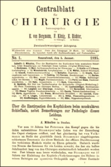 &Uuml;ber die Exstirpation des Kopfnickers beim muskul&auml;ren Schiefhals, nebst Bemerkungen zur Pathologie dieses Leidens, Centralblatt f&uuml;r Chirurgie, 1895, Jg. 22, No. 1, S. 1-9