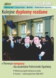 Wiadomości Uczelniane : pismo informacyjne Politechniki Opolskiej, nr 6 (142), styczeń 2006