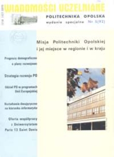 Wiadomości Uczelniane : pismo informacyjne Politechniki Opolskiej, nr 5 (92), styczeń 2001