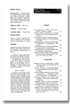 Contents [Optica Applicata, Vol. 7, 1977, nr 4]