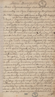 [Miscellanea zawierające odpisy listów, mów, akt politycznych, diariuszy, wierszy, utworów scenicznych i innych materiałów przeważnie z lat 1752 -1768]
