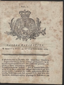 Gazeta Warszawska. R.1774 Nr 7