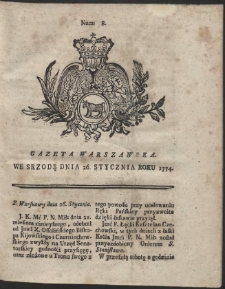 Gazeta Warszawska. R.1774 Nr 8