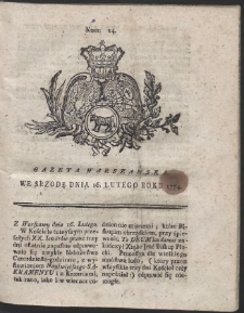 Gazeta Warszawska. R.1774 Nr 14