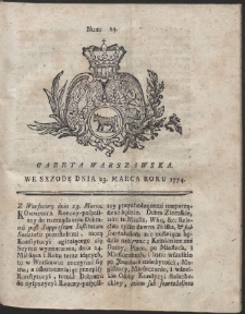 Gazeta Warszawska. R.1774 Nr 24