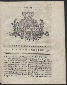 Gazeta Warszawska. R.1774 Nr 25
