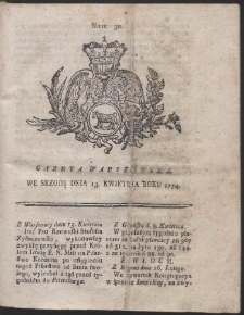 Gazeta Warszawska. R.1774 Nr 30