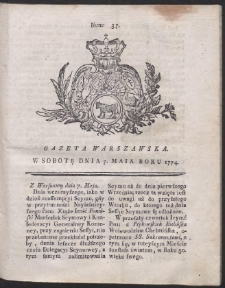 Gazeta Warszawska. R.1774 Nr 37