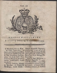 Gazeta Warszawska. R.1774 Nr 39