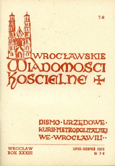 Wrocławskie Wiadomości Kościelne. R. 33 [i.e. 34] (1979), nr 7/8
