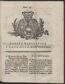 Gazeta Warszawska. R.1774 Nr 43