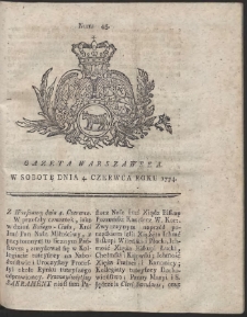 Gazeta Warszawska. R.1774 Nr 45
