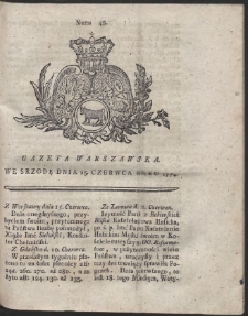 Gazeta Warszawska. R.1774 Nr 48