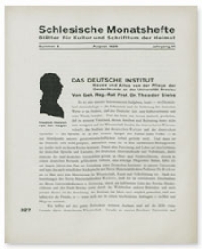 Schlesische Monatshefte : Blätter für Kultur und Schrifttum der Heimat. Jahrgang VI, August 1929, Nummer 8