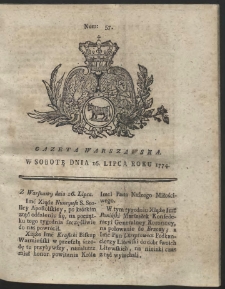 Gazeta Warszawska. R.1774 Nr 57