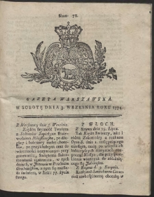 Gazeta Warszawska. R.1774 Nr 71